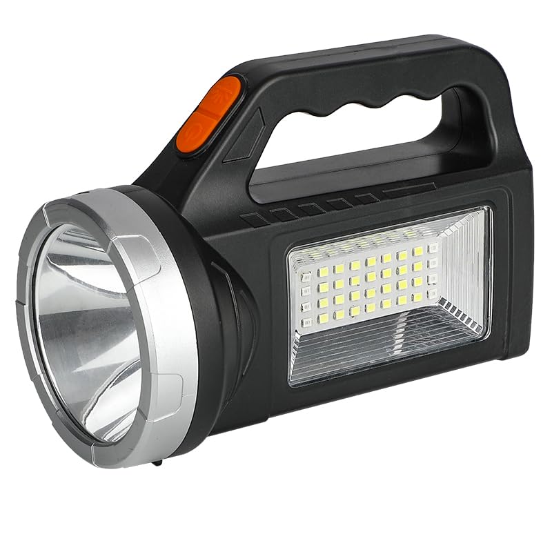 Rechargeable Spotlight Flashlight, High Lumens Led, Solar Panels 7 Modes, IPX4 Waterproof, Home Power Failure Outdoor Ca