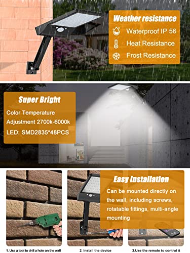 LED Solar Outdoor Lights with Motion Sensor for Night Security Outside Garage GardenStreet Shed Yard (2 Pack)  
LED Sola