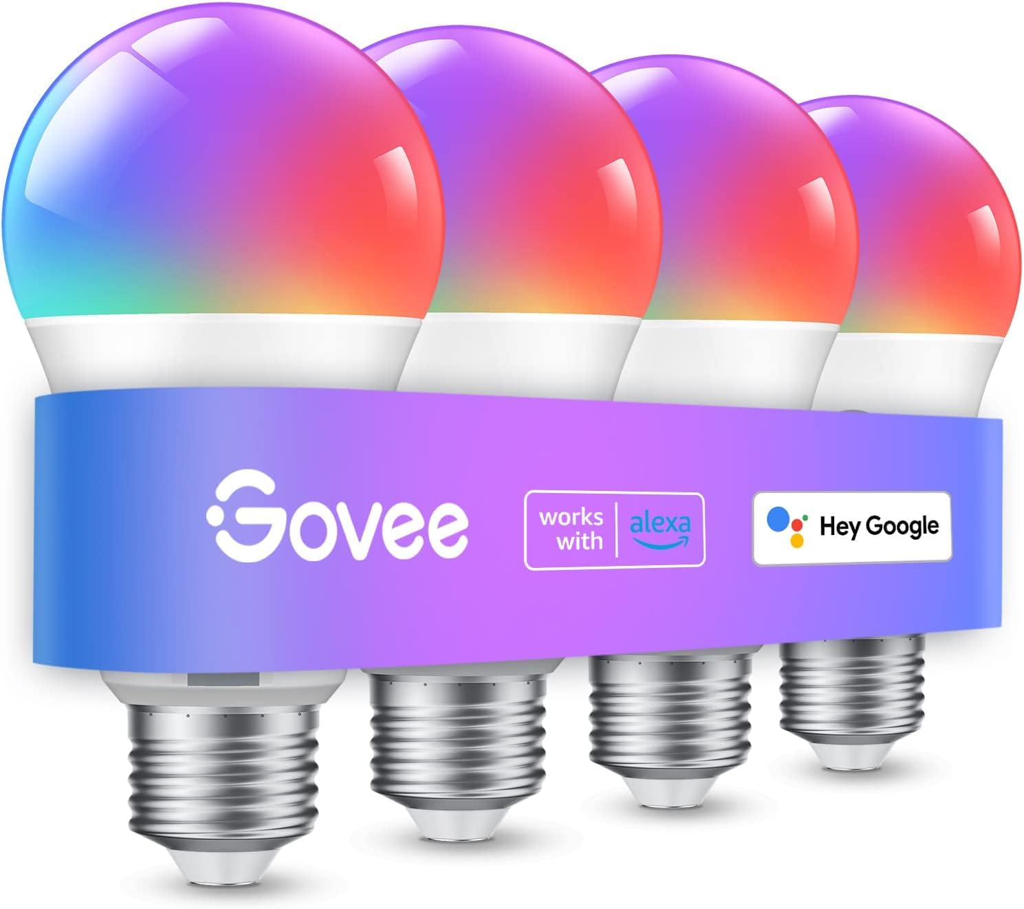 Govee Smart Color Changing Light Bulb, WiFi & Bluetooth, Alexa and Google Assistant Compatible, 16 Million Colors RGBWW